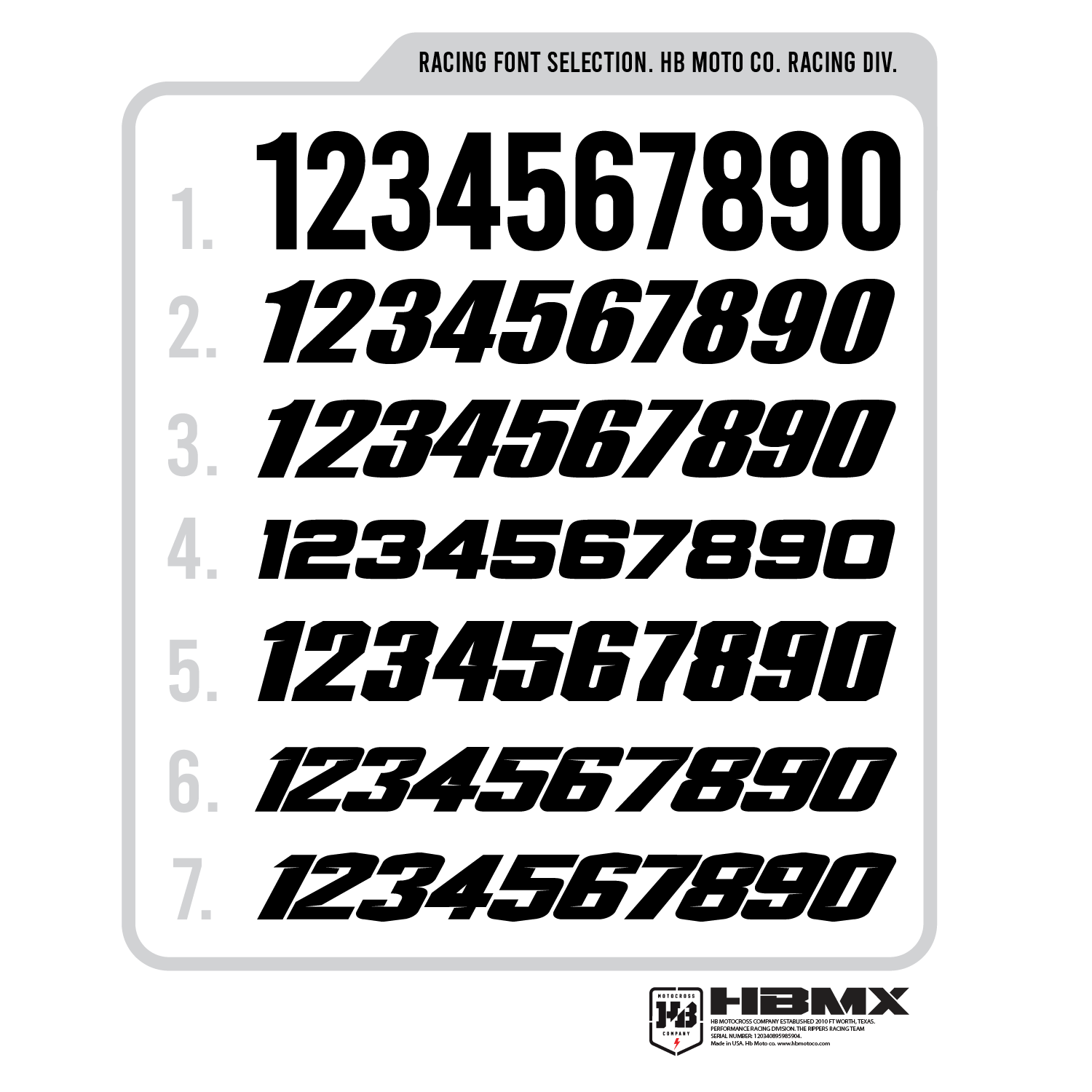 Number plates huxon brand